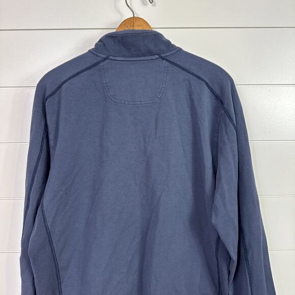 Tommy Bahama 1/4 Zip Mock Neck Pullover Sweatshirt Navy Blue sz M - Picture 7 of 9